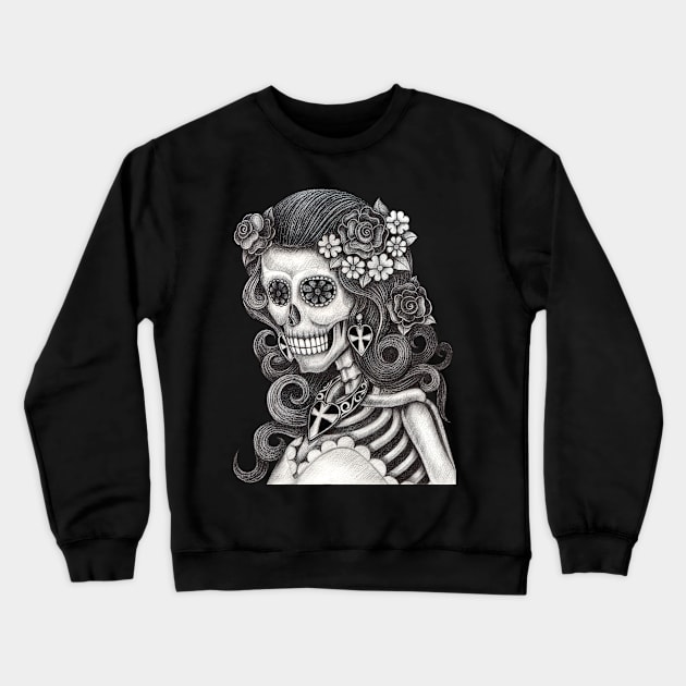 Female skeleton fashion model. Crewneck Sweatshirt by Jiewsurreal